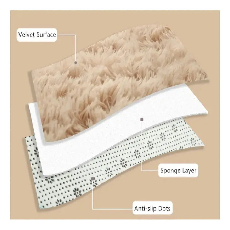 Tapete Peluche 200x150 Cm Zhimei Color Suave 170 Cm Largo