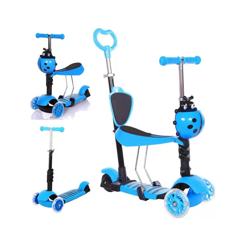 Patineta Scooter Mariquita Infantil Verde Ruedas 20cm Asiento Ajustable Ladybug