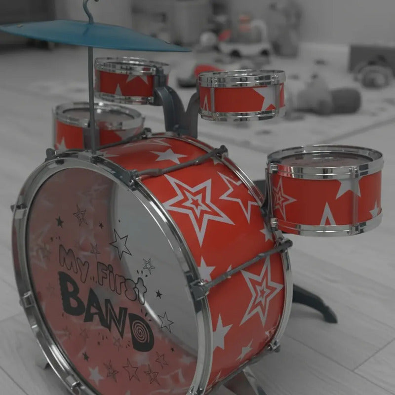 Set Batería Musical Tambores + Silla Niños Percusión M6302
