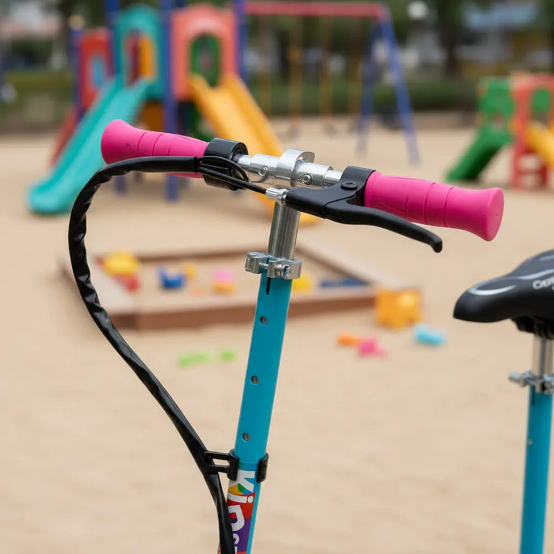 Patineta Scooter Eléctrico Kidshop Pt06 Con Silla Color Celeste