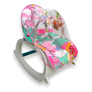 Silla Mecedora Vibradora Crece Conmigo Bebe +toldo Color Rosado Selva