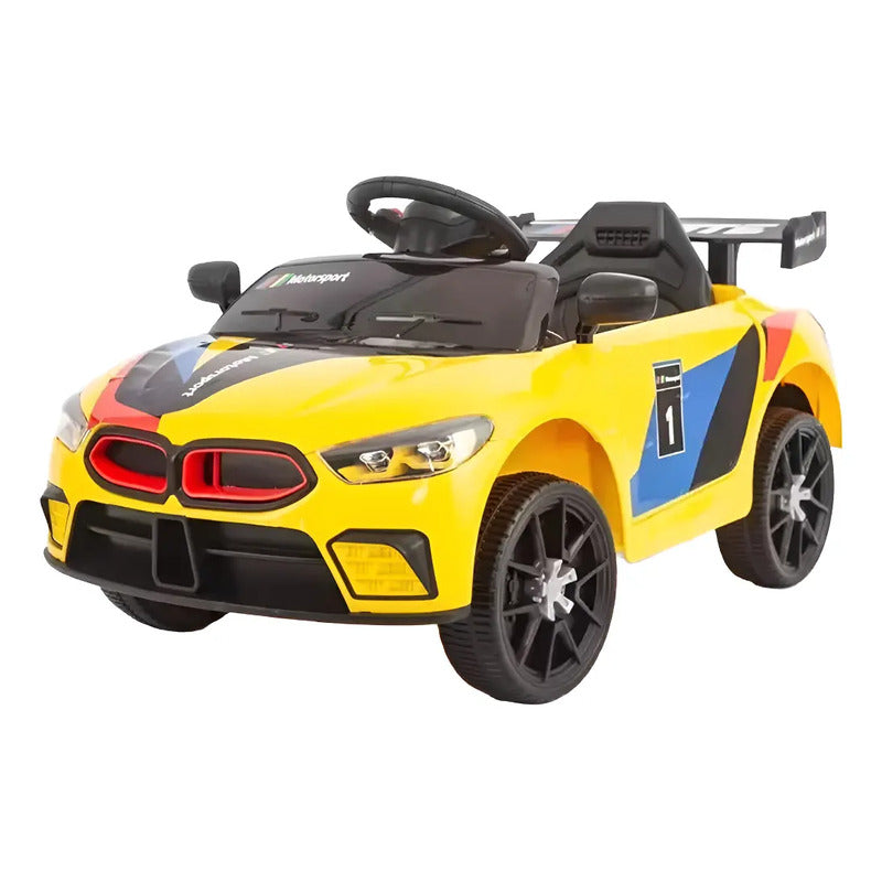 Carro Eléctrico Niño Recargable Montable 2 Motores Nd-002b Color Amarillo Voltaje Del Cargador 110v