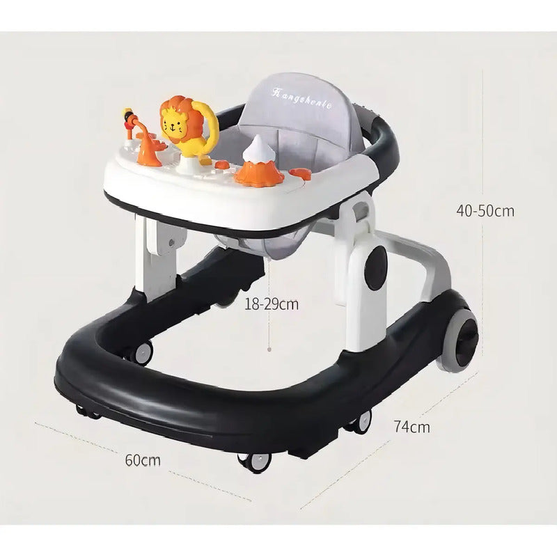 Caminador Andadera Llantas Silicona Musical Con Luces K229-3 Color Negro