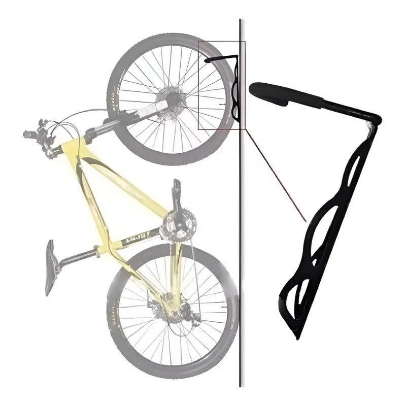 Soporte Pared Bicicleta Original Tornillos Chazos  Negro