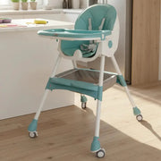 Silla Comedor Juguetes Para Bebe Freno Plegable Con Ruedas Color Agua