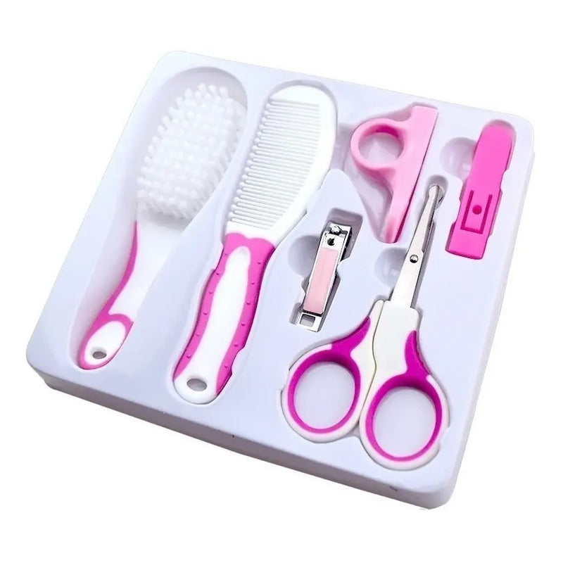 Set Kit Estuche Aseo 6 Piezas Cirugía Bebe Oferta Regalo Color Rosado