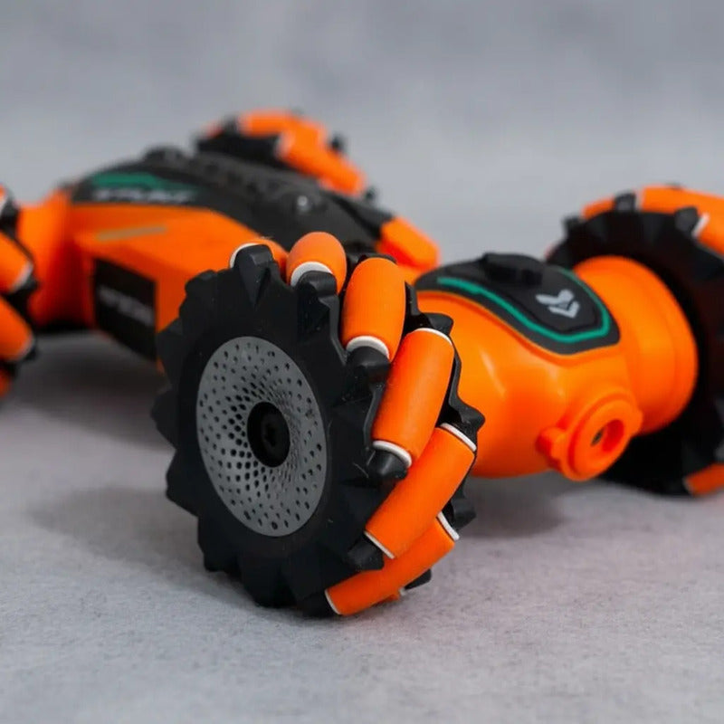 Carro Acrobatico 4x4 Giro 360 Control Remoto Sensor Mx-59 Color Naranja Neon