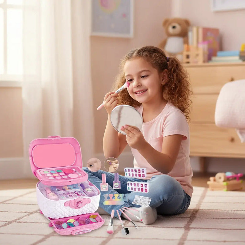 Maquillaje Real Para Niñas, Lavable Y No Tóxico Maleta 1246