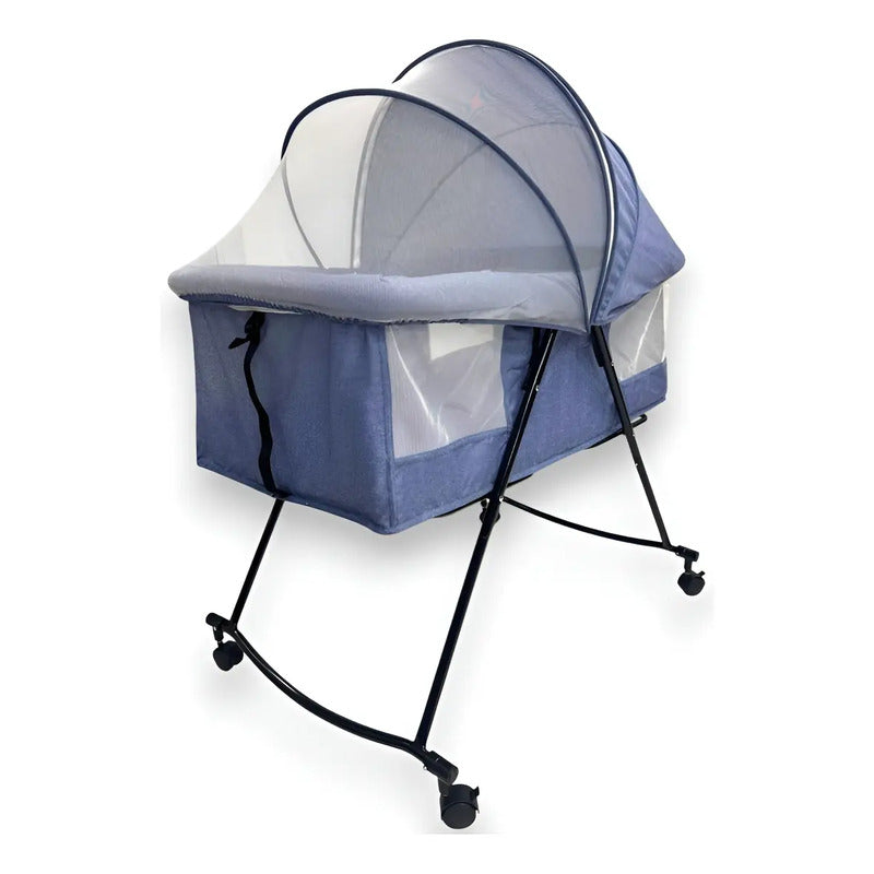 Corral Cuna Mecedora Para Bebé Portátil C118 Azul Azul