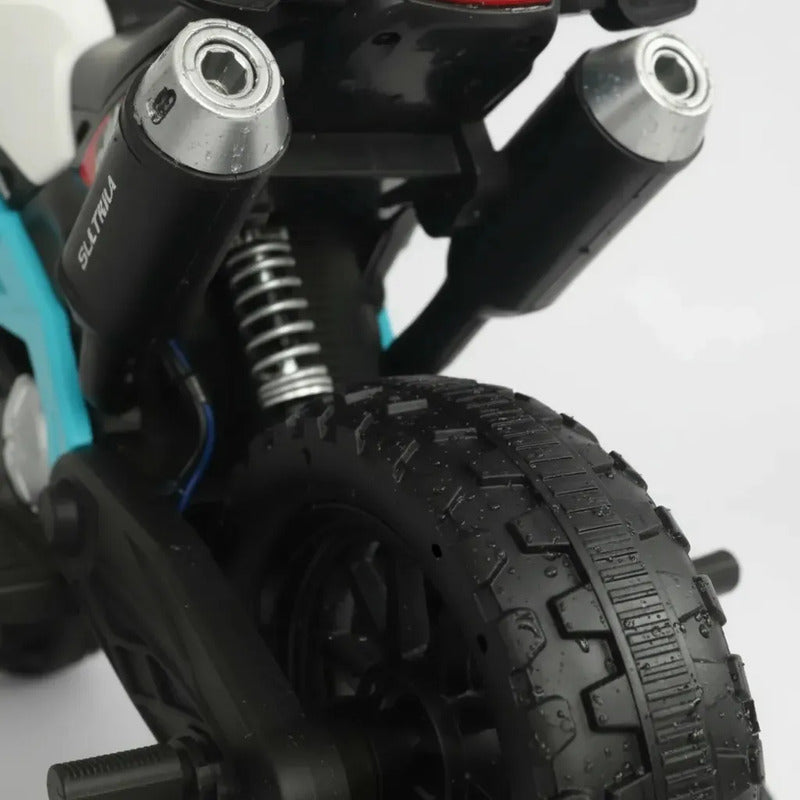 Moto Carro Electrica Montable Trimoto De 2 A 7 Años 9189 Color Azul 110v