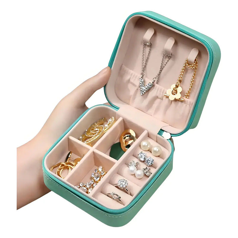 Estuche Pequeño Para Joyas, Bolsa De Viaje, Estuche Para Joyas, Color Verde/agua