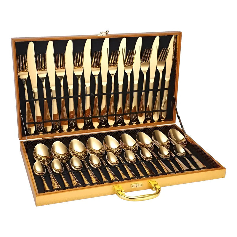 Juego De Cubiertos Acero Inoxidable 9 Puestos 36pcs Estuche