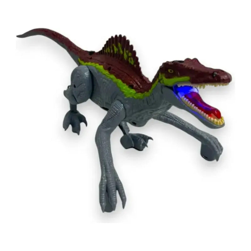 Dinosaurio Con Sonido Luz Control Recargable Gris N-6545-gr Gris