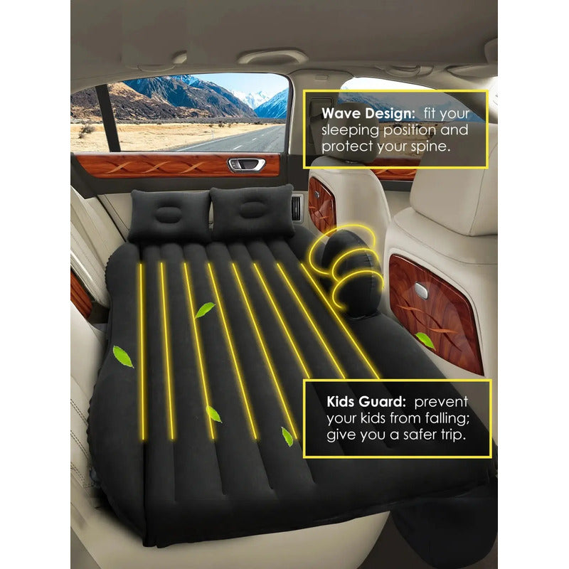 Colchon Inflable Para Carro Automovil Cama De Aire Viajes Gris