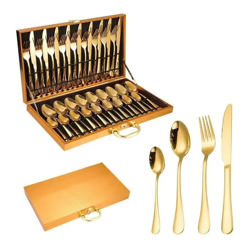 Juego De Cubiertos Acero Inoxidable 9 Puestos 36pcs Estuche