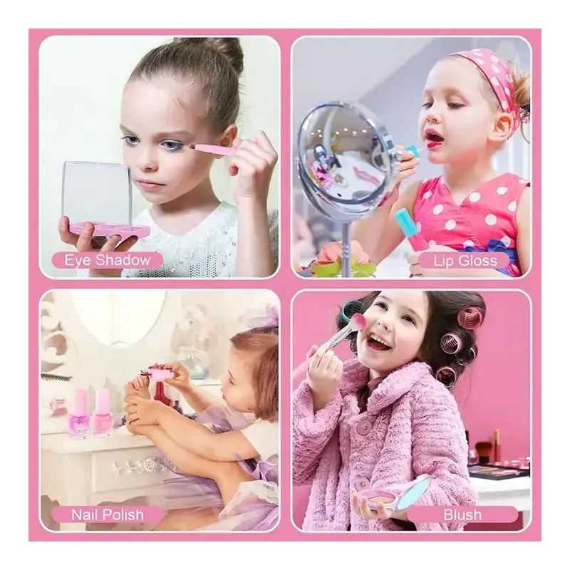 Maquillaje Real Para Niñas, Lavable Y No Tóxico Maleta 1246