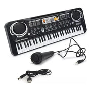 Teclado Organeta Piano Electrónico 61 Teclas Micrófono Usb Color Negro 110v
