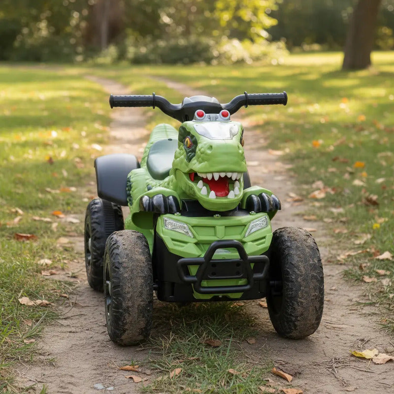 Cuatrimoto Eléctrica Niños Musica Luces Dino Mt003 Color Verde