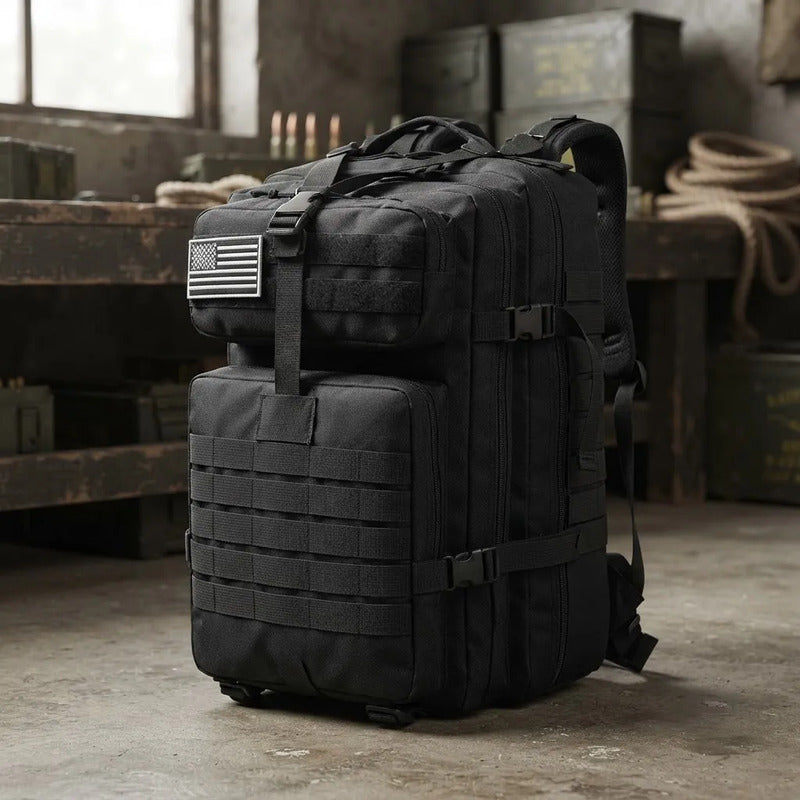 Mochila Maleta Maletin Táctico Militar 40 Litro Negro Liso