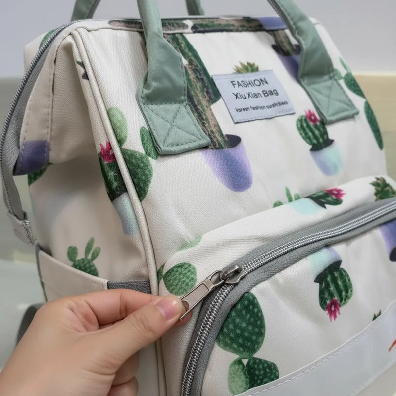 Bolso Pañalera Morral Moderno De Bebe Estampados 11519-8 Beige Captus