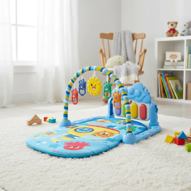 Gimnasio Tapete Musical Para Bebe Niños Hr5625 Azul Claro