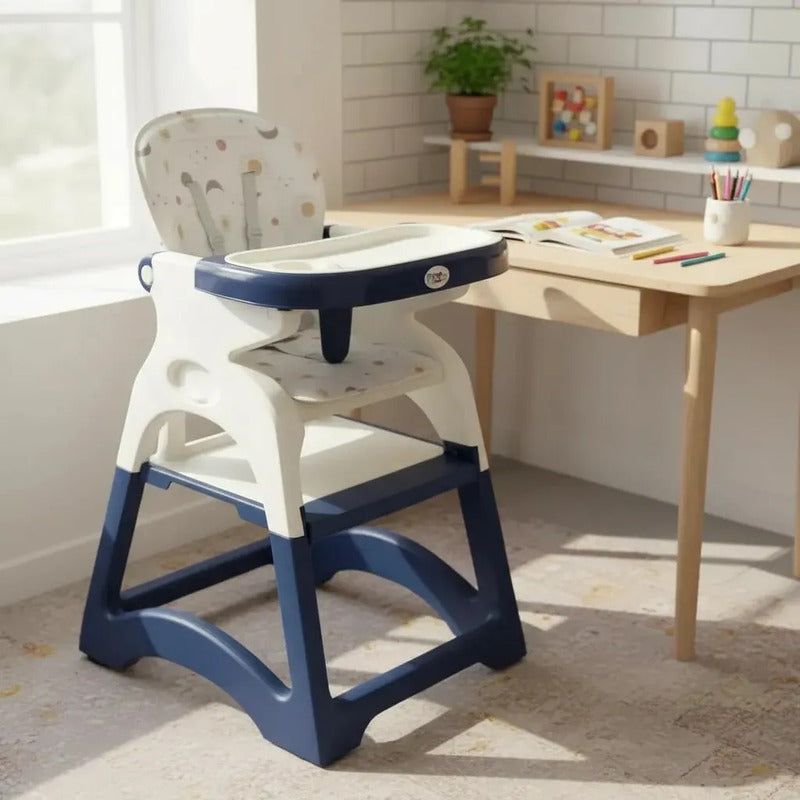 Silla Comedor Escritorio Multifuncional 3 En 1 Bebes O Niños Azul