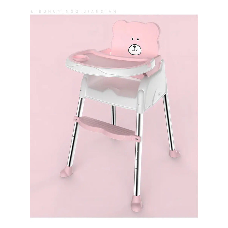 Silla Comedor Para Bebe Multifuncional 5 En 1 + Obseq Bz-506 Color Rosado Ninos