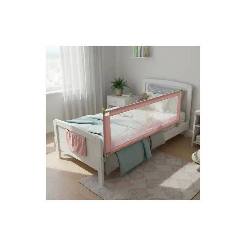 Barandilla Protector De Cama Bebe Infantil  Seguridad 2/1.9 Coral Claro Animales
