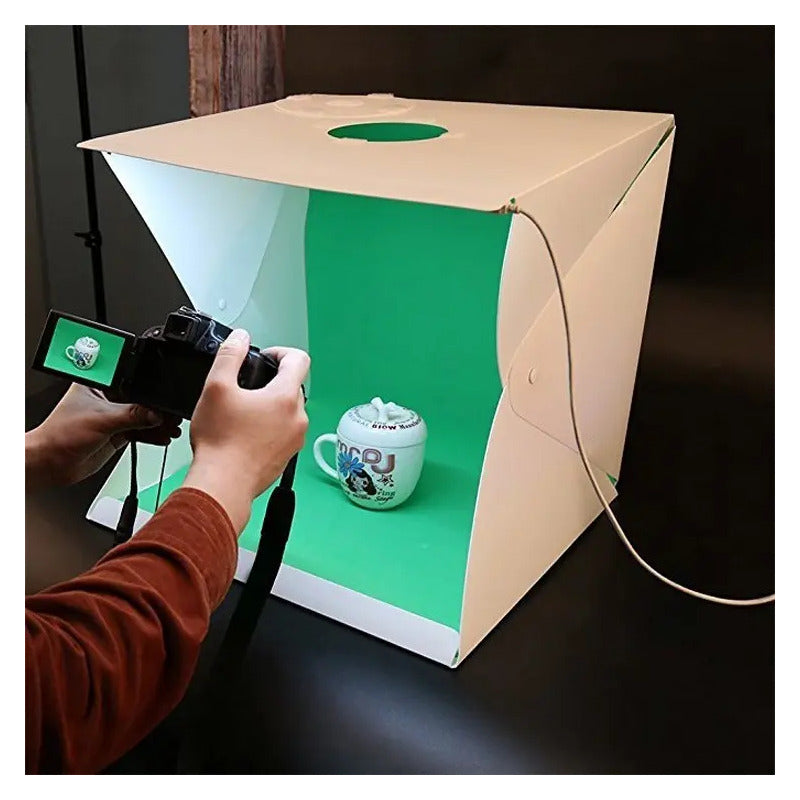 Estudio Fotografico Portatil + 2 Fondos+ Luces Led + Estuche 110v