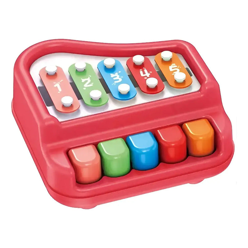 Xilófono Infantil 5 Tonos Musical He0811 Rojo