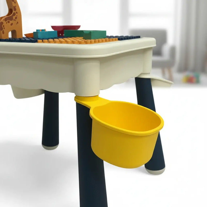 Mesa Didáctica De Bloques Para Armar+silla Infantil Rt1257-1 Color Azul