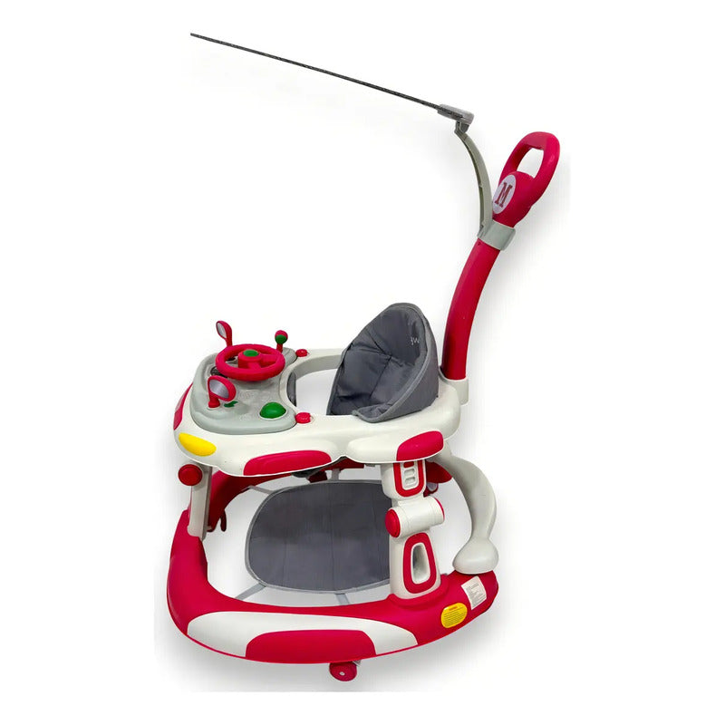 Caminador Andadera Timon Llantas Musical Con Guia944-b Color Rojo