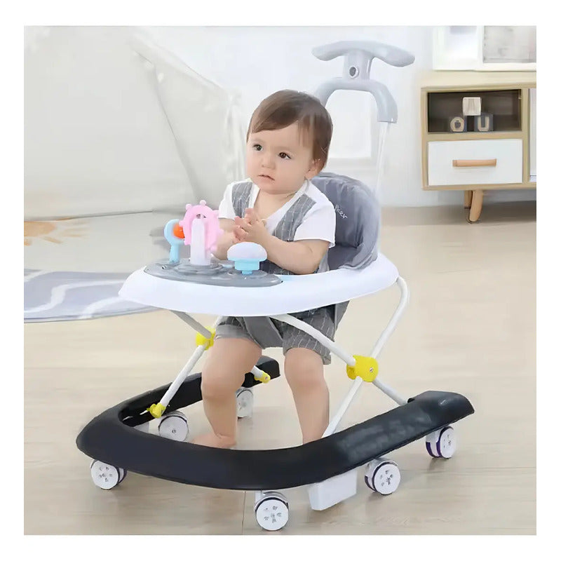 Caminador Con Guia Andadera Bebes Musical Luces Tapete 944c Color Azul Claro