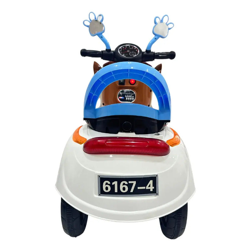 Moto Carro Eléctrico Bateria Recargable Niños Celeste 110v Azul