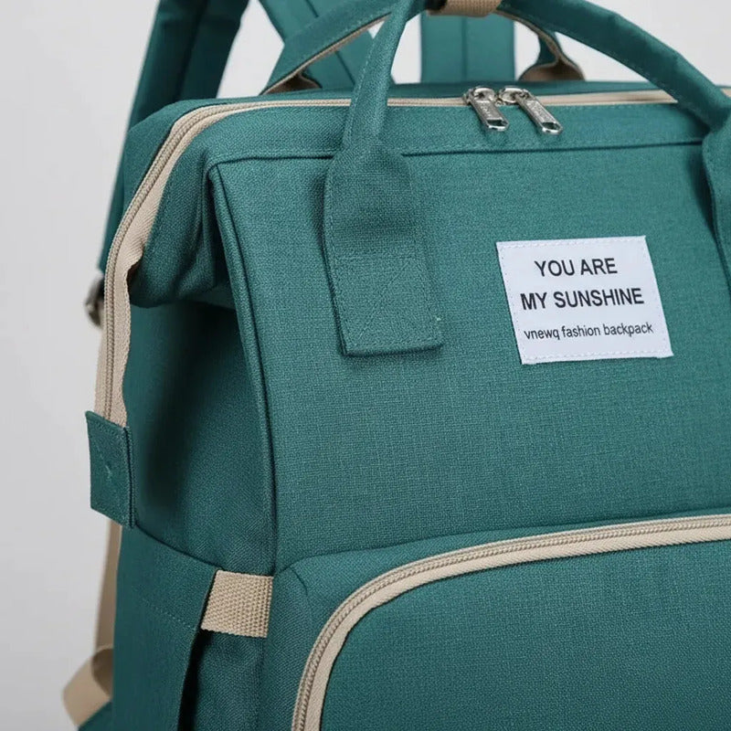 Pañalera Multinfuncional Bebe Mochila Colores Original Verde Oscuro