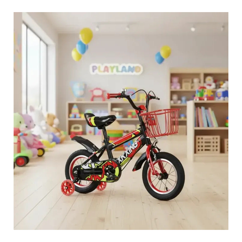 Bicicleta Infantil Con Canasta Y Pito Rin 12 Rojo Bc01-rj Rojo