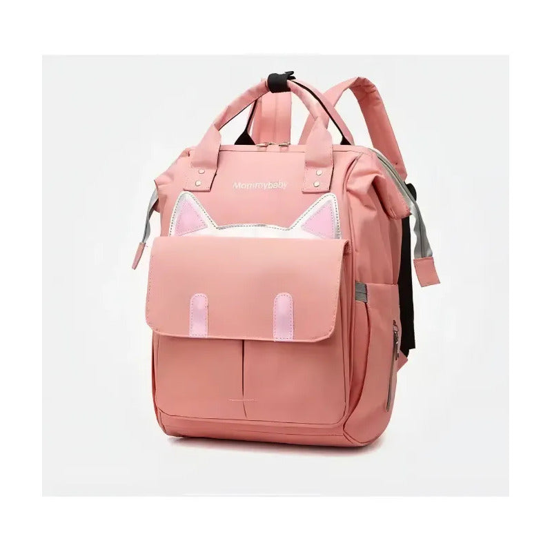 Bolso Pañalera Multifuncional Bebe Mochila Gatico Ref 1403