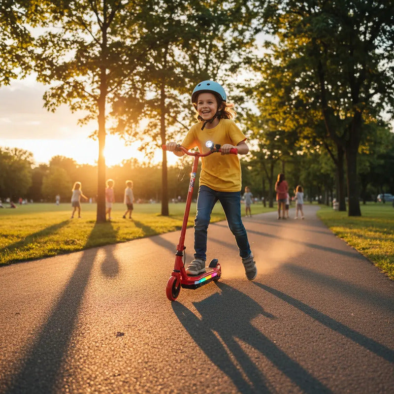 Patineta Scooter Eléctrico Con Luces Kidshop Pt10