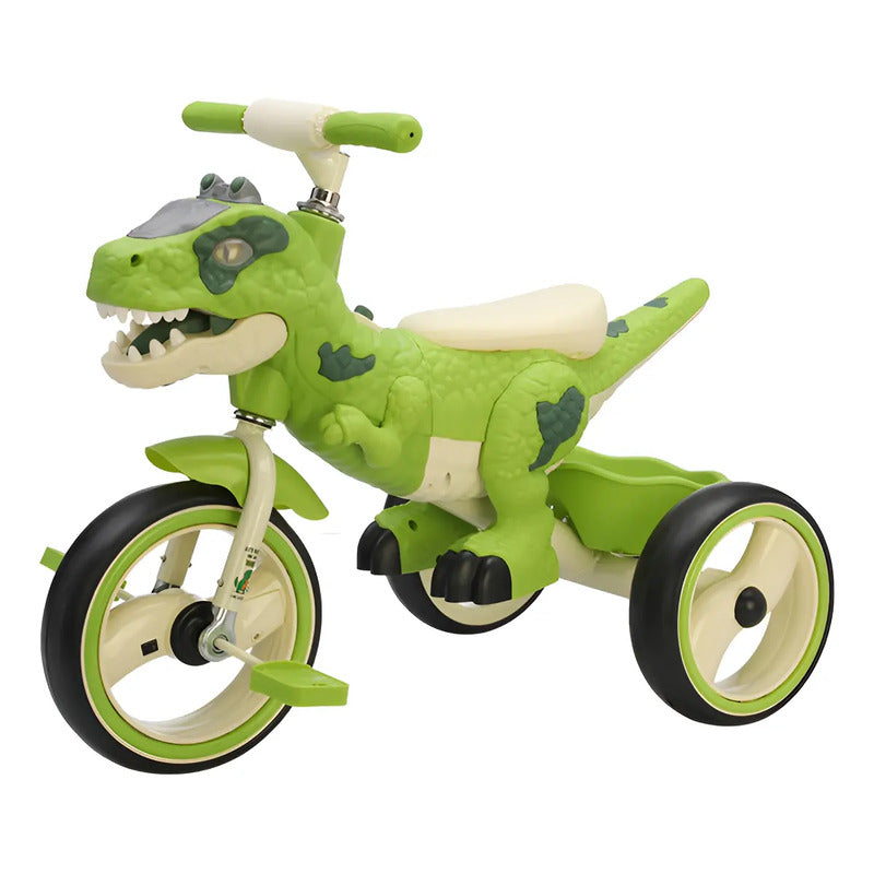 Triciclo Bicicleta Dinosaurio Con Música Y Cesta Tr-064