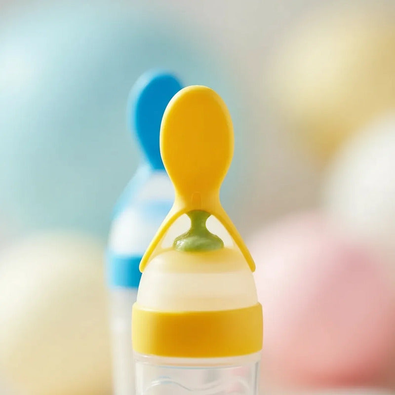 Tetero Cuchara De Alimentos Para Bebés - Fácil Uso Y Seguro Amarillo