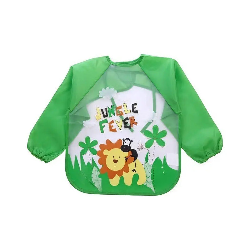 Babero Delantal Impermeable De Manga Larga Para Bebés Y Niños Con Diseño De León