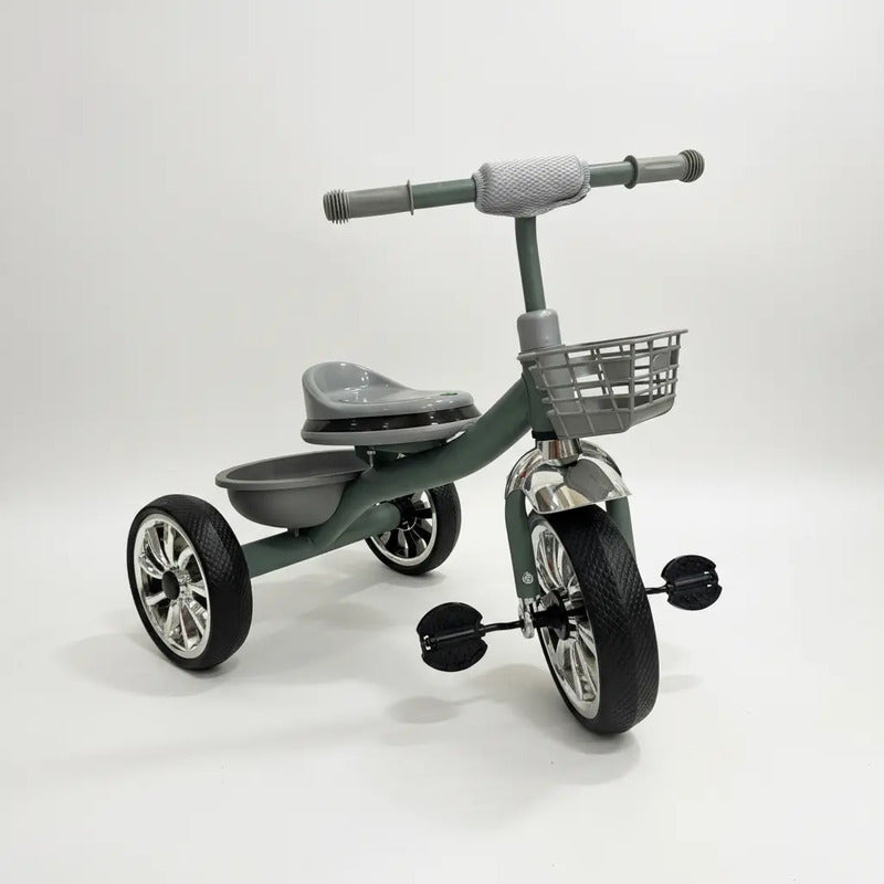Triciclo Bicicleta Infantil Canasta Músical 6031 Color Gris