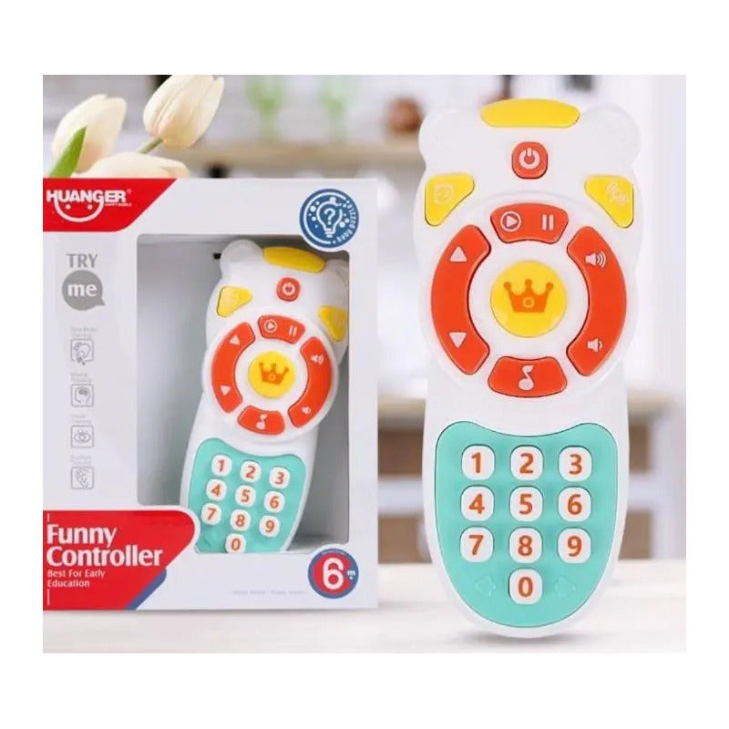 Control Didáctico Huanger Con Sonido Y Luces For Tv Para Bebés Aprende Inglés