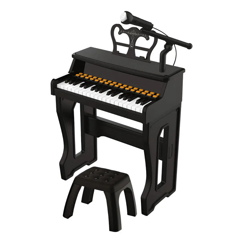 Piano Organeta Clasico Musical 37 Letras Juguetes Con Silla