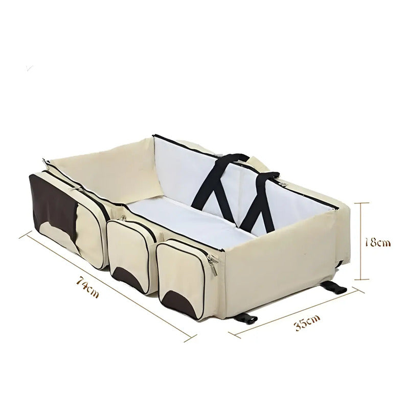 Morral Pañalera Portátil 3 En 1 Asoleador Impermeable Bebé