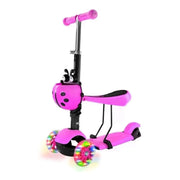 Patineta Scooter Hc Life Rosa 3 Ruedas Luces Led Manubrio Ajustable