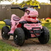 Cuatrimoto Eléctrica Niños Musica Luces Dino Mt003 Color Rosa Claro