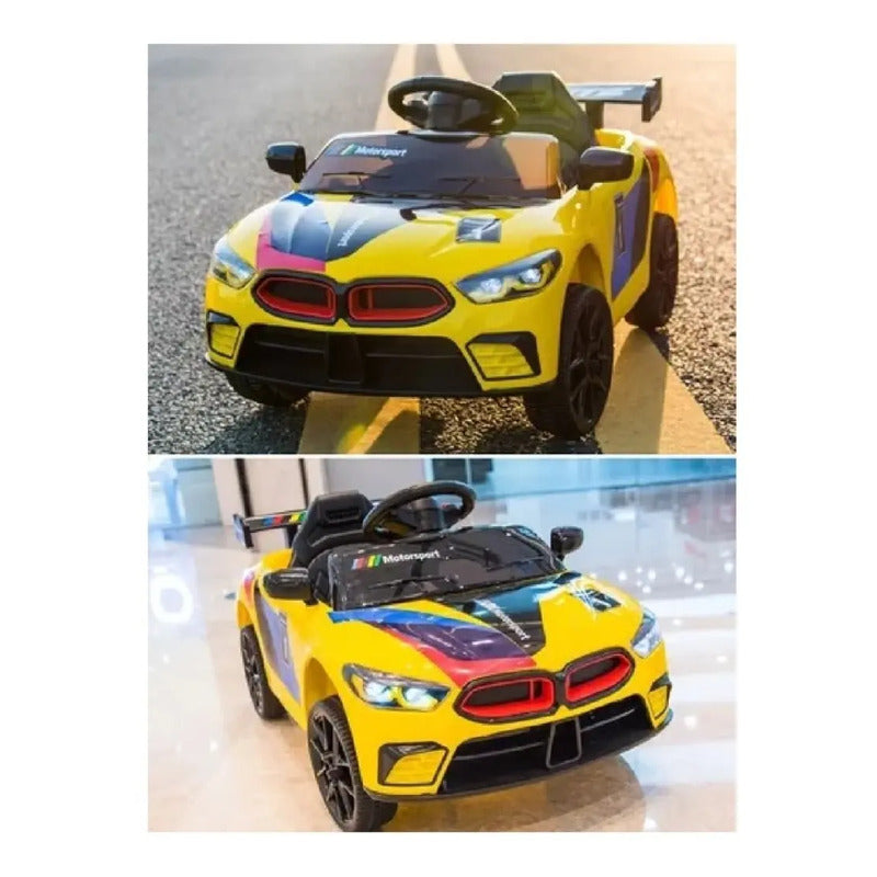 Carro Eléctrico Niño Recargable Montable 2 Motores Nd-002b Color Amarillo Voltaje Del Cargador 110v