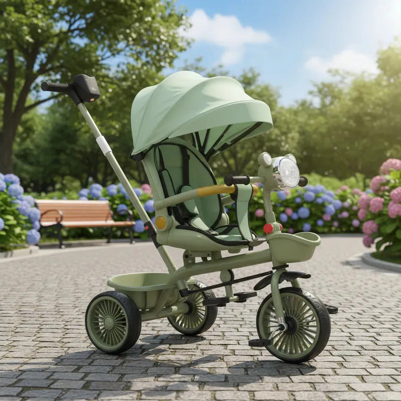 Triciclo De Lugo Bebe Niño Multietapa Kidshop 6068 Verde Claro
