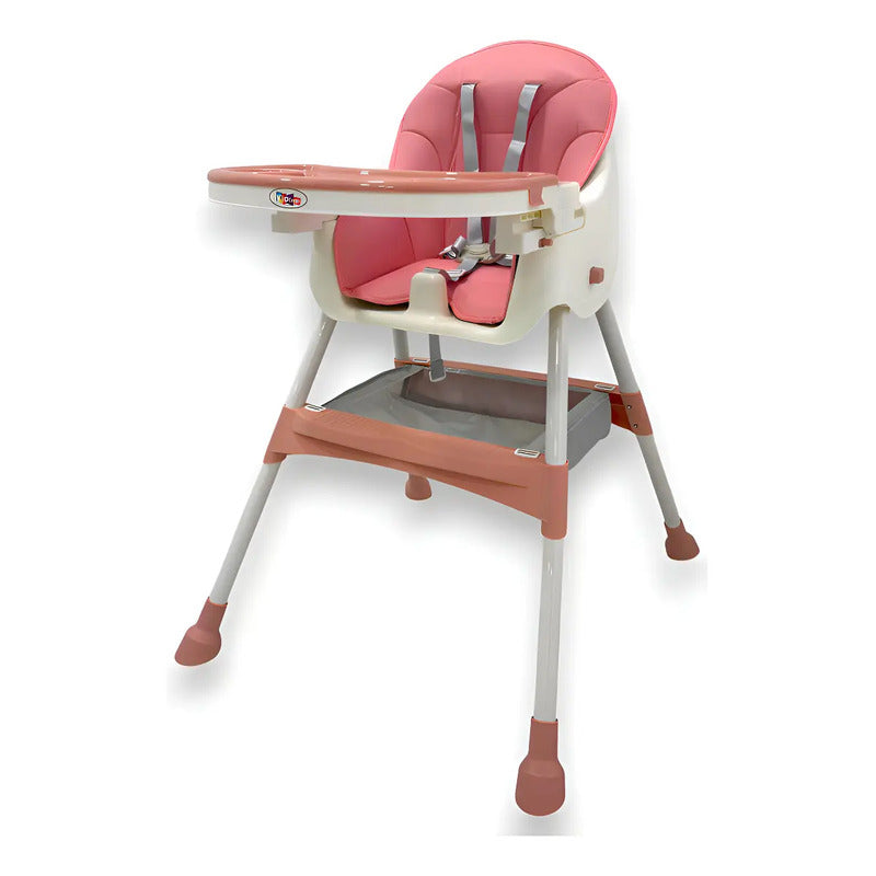 Silla De Comer 3 En 1 Kidshop Cy006 Plegable Rosado Rosa Claro